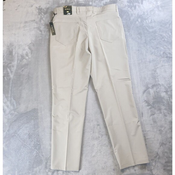 NWT Berle Men's 35x30 Beige Microfiber Polyester Spandex Dress Pants - Picture 8 of 8